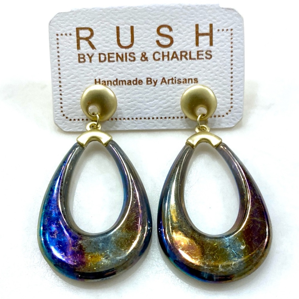 RUSH Iridescent Multicolor Teardrop Earrings